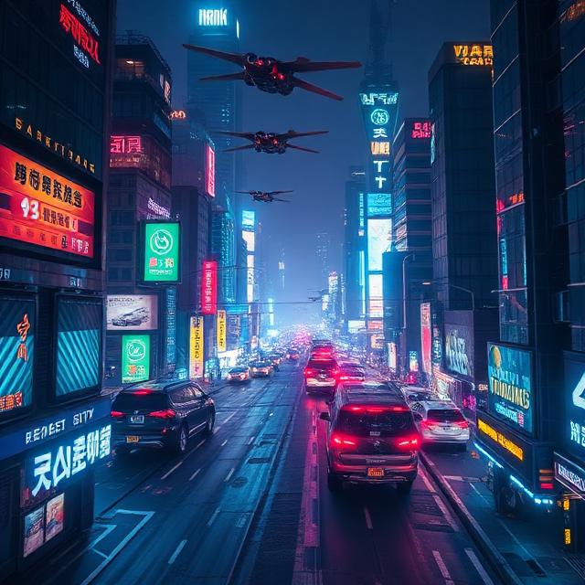 Футуристический город будущего ночью